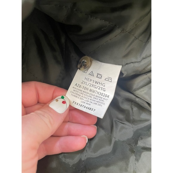 Wrangler Quilted Flannel Lined Shirt Jacket Plaid Men's 2XL Green Black Plaid LS - Picture 7 of 11